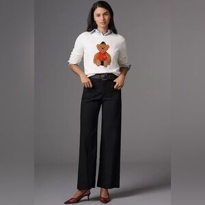 Anthropologie NWT Maeve The Colette Full-Length  Black Trousers Magic Fabric 25